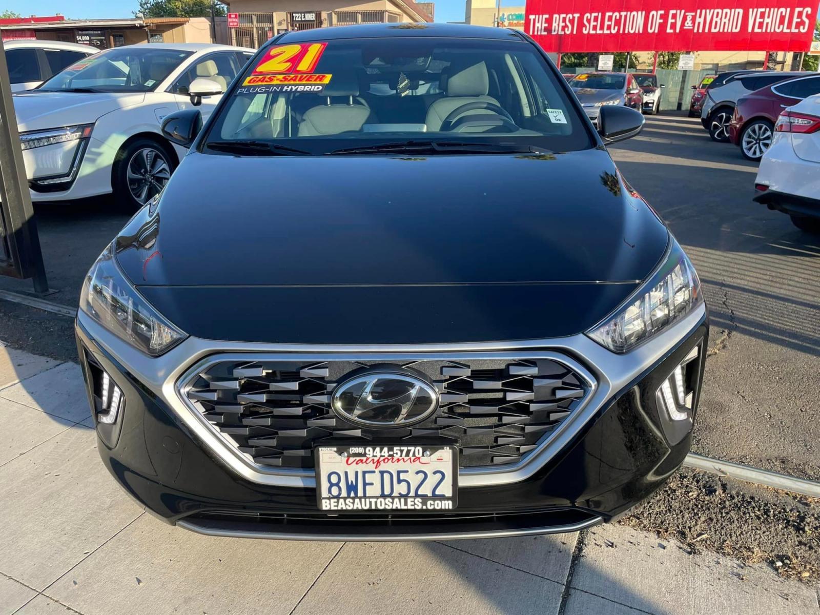 2021 BLACK /GRAY Hyundai Ioniq Plug-In Hybrid (KMHC75LD2MU) , located at 744 E Miner Ave, Stockton, CA, 95202, (209) 944-5770, 37.956863, -121.282082 - PLUS TAXES AND FEES - Photo #1